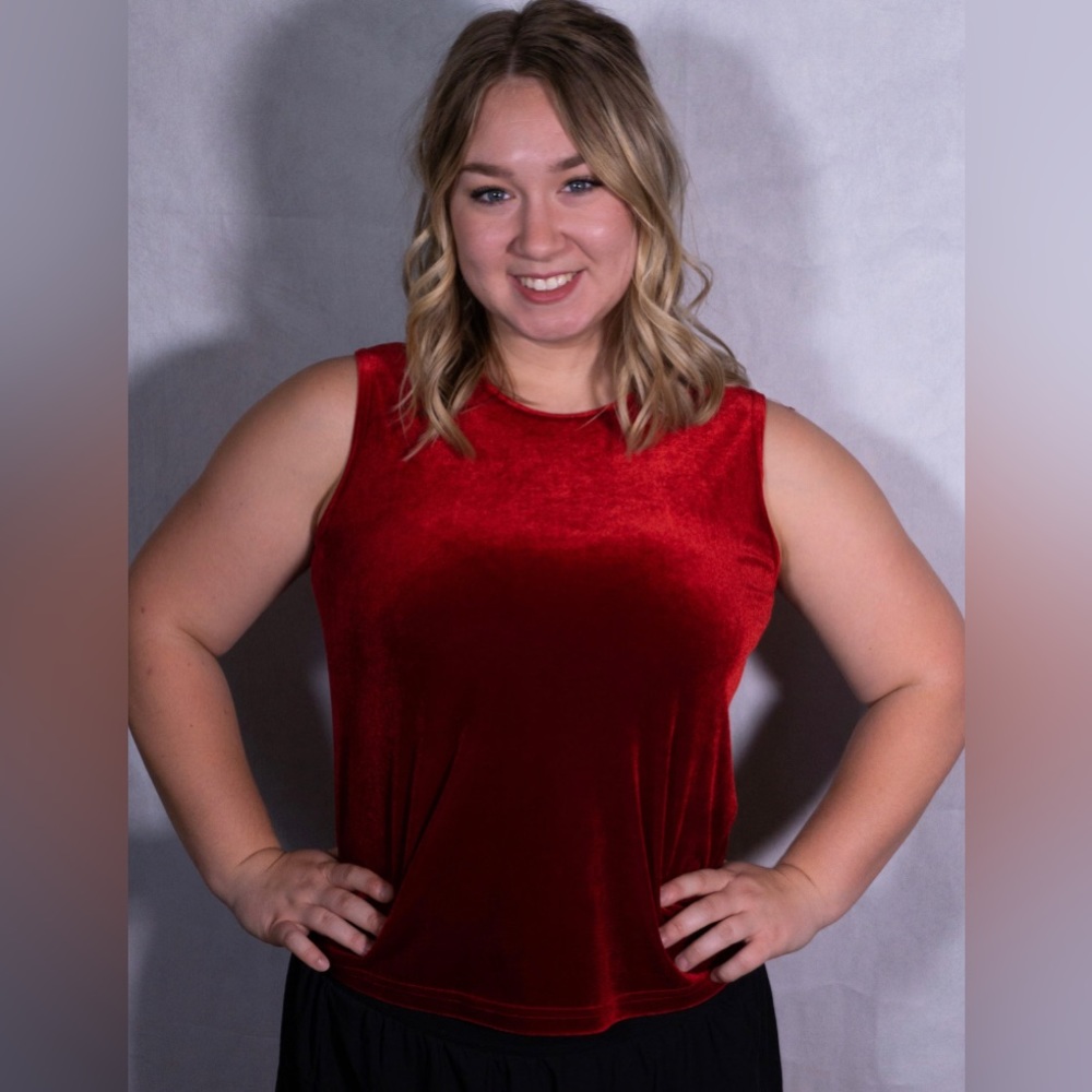 Vintage red velvet sleeveless top
